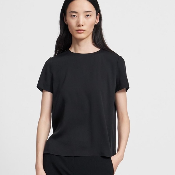 Theory Tops - Theory Woven Silk Tee NEW $285